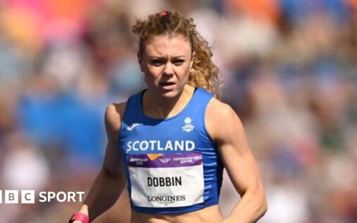 Scottish sprinter Beth Dobbin competing on the athletics track
