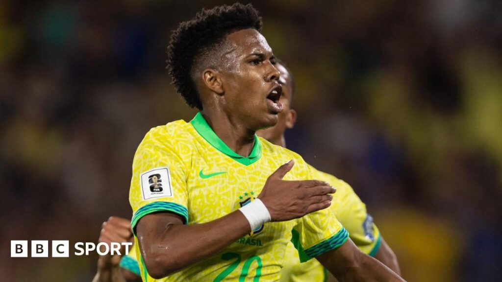 Chelsea winger Estevao Willian in action for the Brazil national team