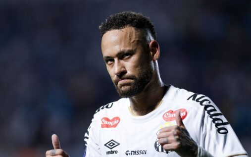 Carlo Ancelotti and Neymar split graphic in Brazil national team colours