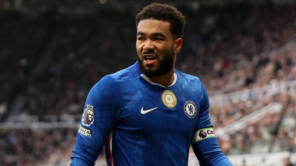 Chelsea captain Reece James playing in a Premier League match