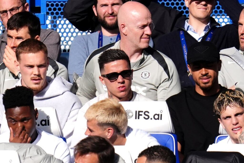 Chelsea midfielder Enzo Fernandez looking focused during a Premier League match