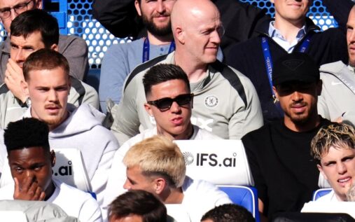 Chelsea midfielder Enzo Fernandez looking focused during a Premier League match