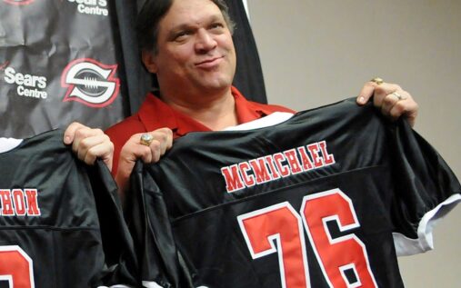 Steve McMichael in action during his NFL career with the Chicago Bears