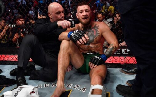 Conor McGregor looking serious inside the UFC octagon