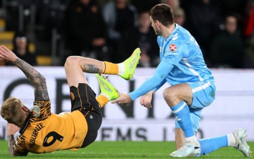 Coventry City players applauding their travelling fans after a hard-fought draw