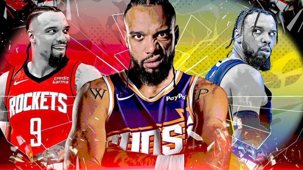 Dillon Brooks playing for the Phoenix Suns on the basketball court