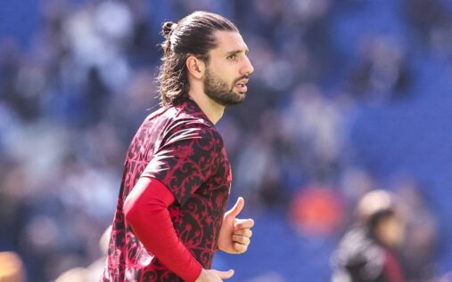 Liverpool midfielder Dominik Szoboszlai in action during the Premier League Merseyside derby against Everton