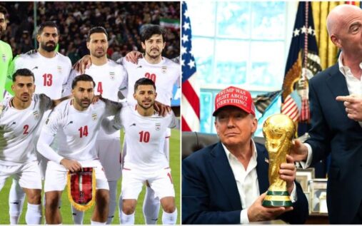 Gianni Infantino and Donald Trump discussing international football matters