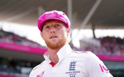 England cricket captain Ben Stokes looking determined in his test match kit