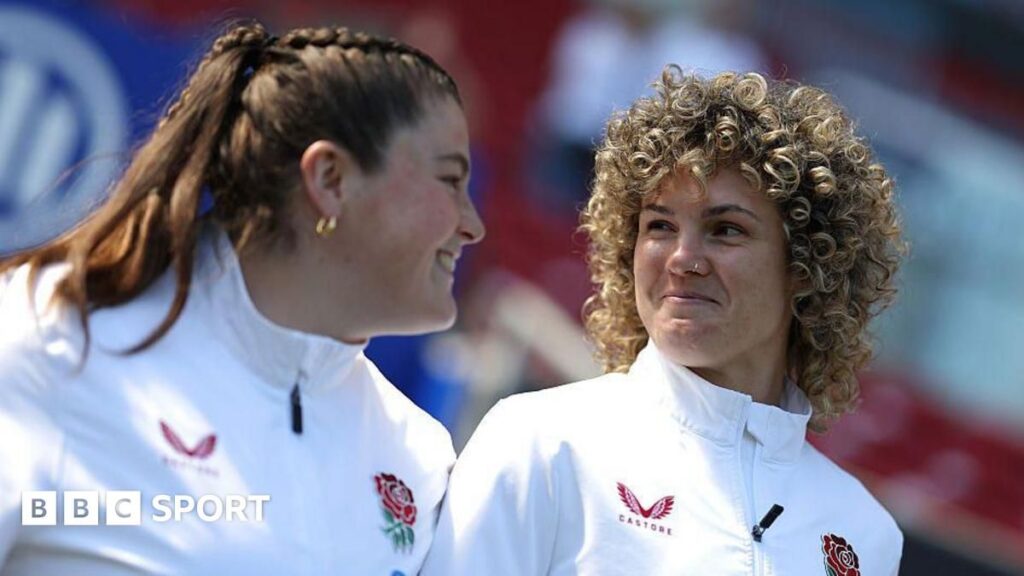 England Women's rugby players in action against Wales during the Six Nations