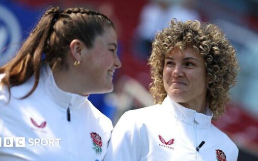 England Women's rugby players in action against Wales during the Six Nations