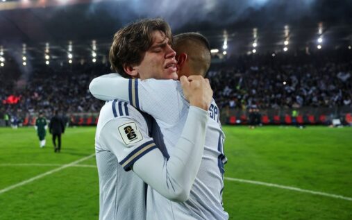 FIFA World Cup trophy displayed alongside European flags ahead of the expanded 48-team international tournament.