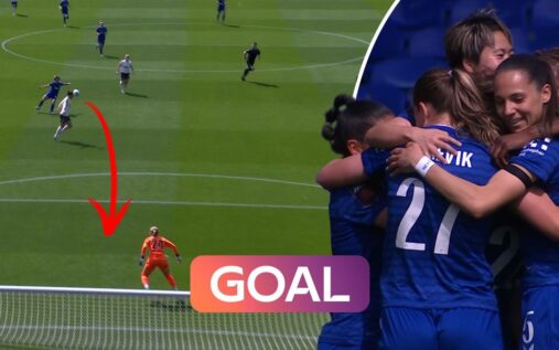 Yuka Momiki celebrating her spectacular equalising goal for Everton against Chelsea in the Women's Super League