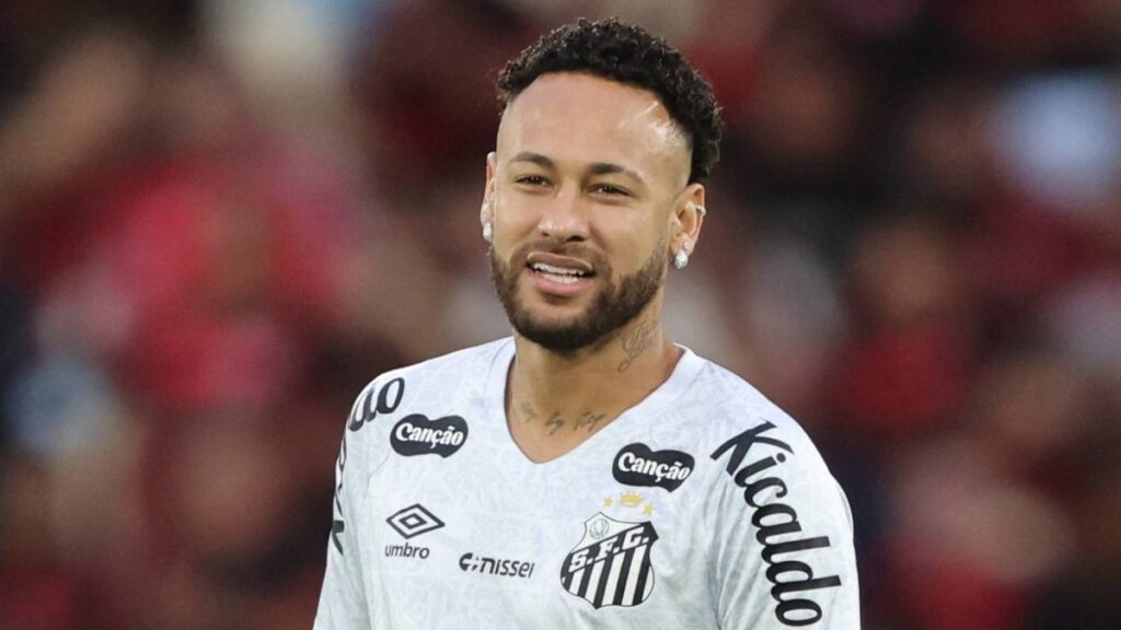 Neymar playing for Santos in the Brazilian Serie A