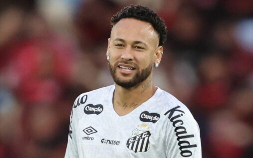 Neymar playing for Santos in the Brazilian Serie A