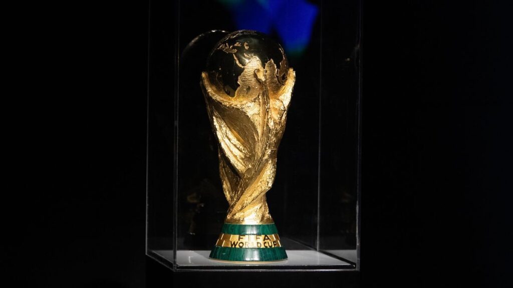 The Fifa World Cup trophy on display ahead of the 2026 tournament