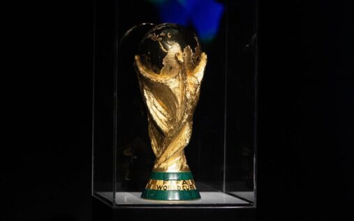 The Fifa World Cup trophy on display ahead of the 2026 tournament
