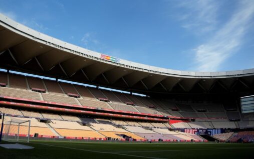 Exterior view of the Estadio de La Cartuja stadium in Seville