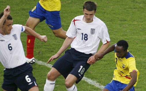 Christian Lara playing for the Ecuador national football team