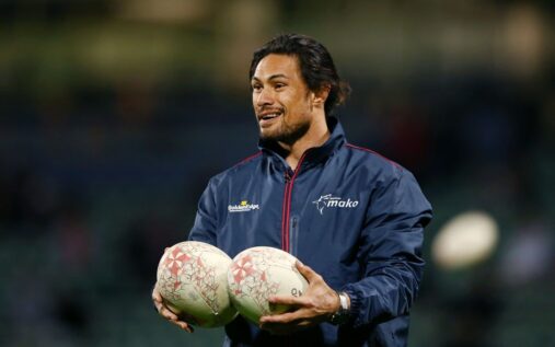 Shane Christie playing rugby for the Highlanders in New Zealand