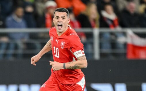 Sunderland captain Granit Xhaka directing play for the Switzerland national football team