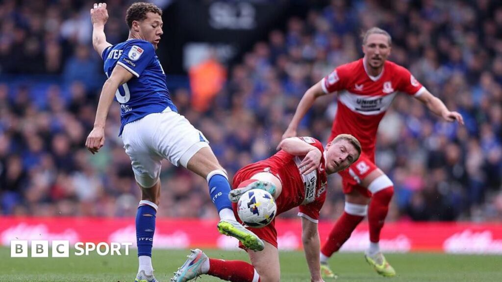 Ipswich Town manager Kieran McKenna directing his team from the touchline