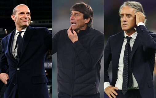 Gennaro Gattuso looking dejected on the touchline while managing the Italy national team