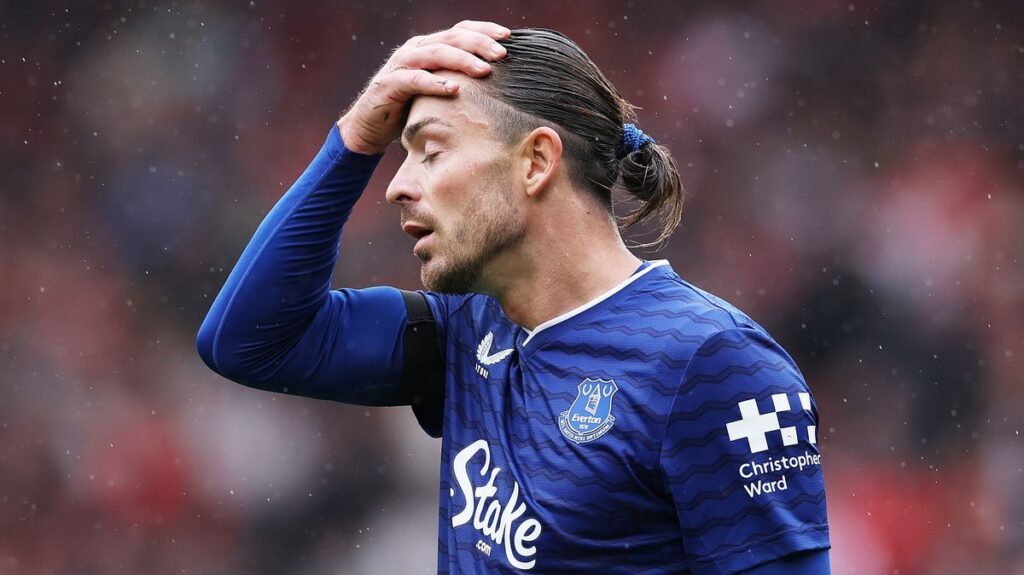 Jack Grealish playing for Everton during his loan spell away from Manchester City