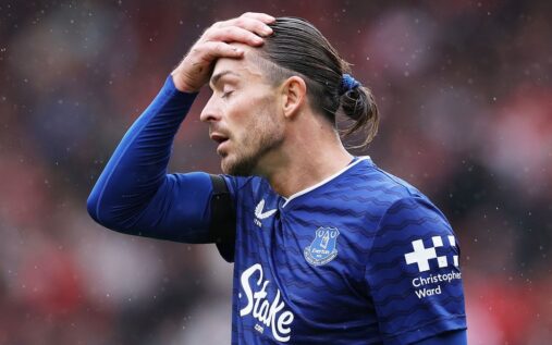 Jack Grealish playing for Everton during his loan spell away from Manchester City