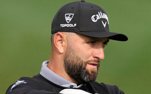 Jon Rahm wearing Team Europe colours during the Ryder Cup