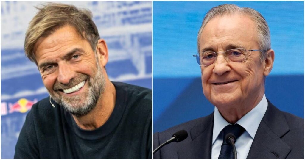 Jurgen Klopp gesturing on the touchline during a football match