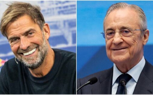 Jurgen Klopp gesturing on the touchline during a football match