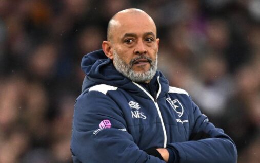 Karen Brady watching a West Ham United match from the stands