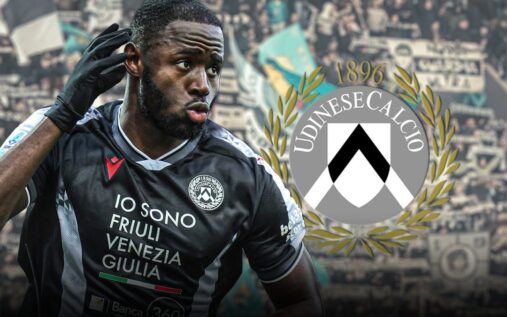 Keinan Davis playing for Udinese in Serie A