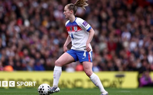 Keira Walsh playing for England Women in a football match at Wembley Stadium