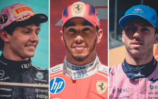 Mercedes driver Kimi Antonelli navigating a corner on track during the 2026 Formula 1 season