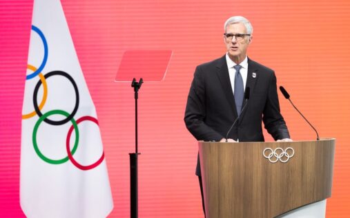 Olympic rings displayed prominently in Los Angeles ahead of the 2028 Summer Games