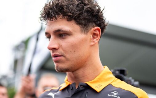 Lando Norris driving the McLaren Formula 1 car during a Grand Prix weekend