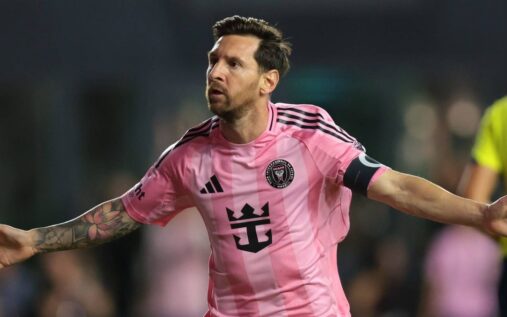 Argentine footballer Lionel Messi looking thoughtful on the pitch during a match