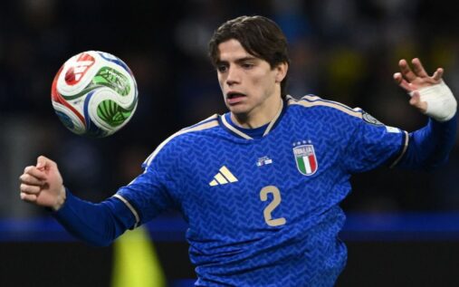 Atalanta right-back Marco Palestra in action on the football pitch