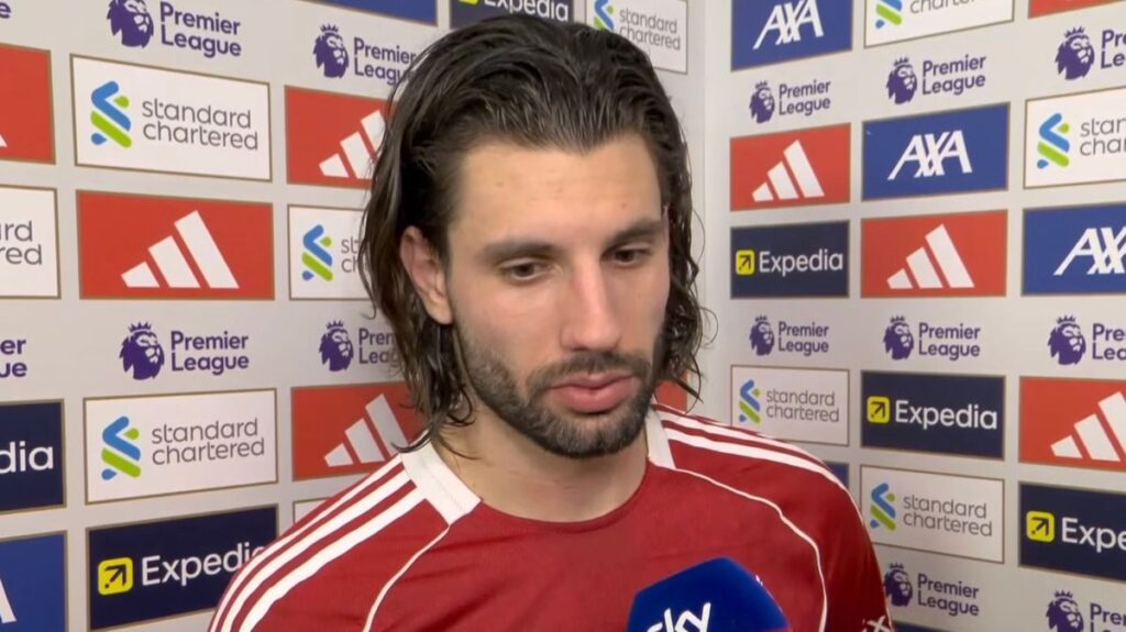 Dominik Szoboszlai playing in midfield for Liverpool