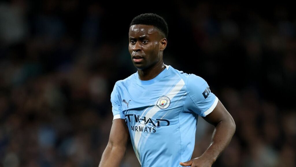 Manchester City defender Marc Guehi playing in a domestic cup fixture