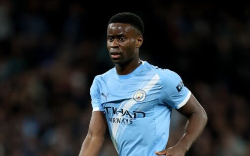 Manchester City defender Marc Guehi playing in a domestic cup fixture