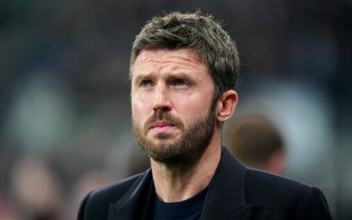 Manchester United manager Michael Carrick directing his players from the touchline