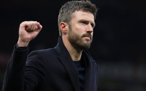 Manuel Ugarte playing for Manchester United in the Premier League