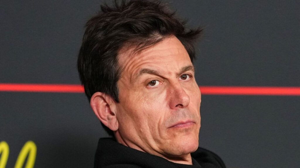 Mercedes team principal Toto Wolff looking serious in the Formula 1 paddock
