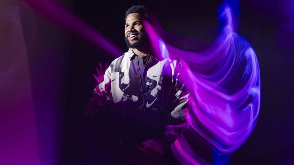 Miami Hurricanes defensive end Akheem Mesidor rushing the passer on the football field