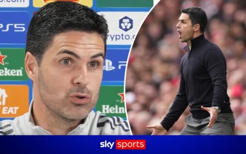 Mikel Arteta shouting instructions from the touchline during an Arsenal match