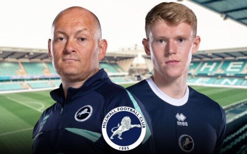 Millwall players celebrating on the pitch during a Championship match