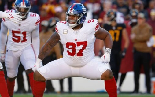 Dexter Lawrence playing for the New York Giants during an NFL match